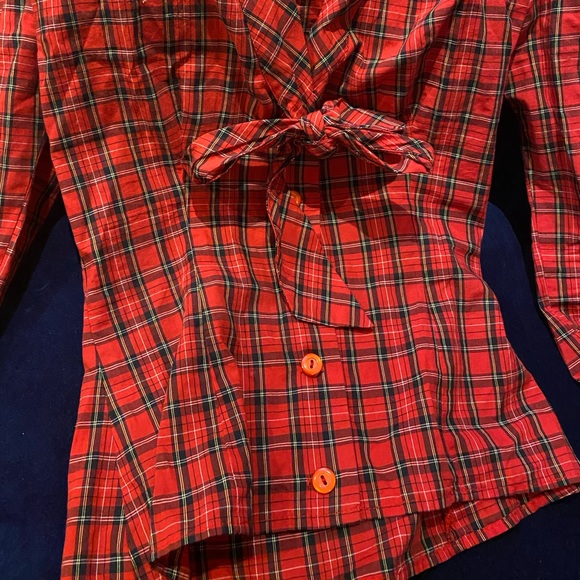 Heart of Haute red plaid Elsa blouse xs - Picture 4 of 5
